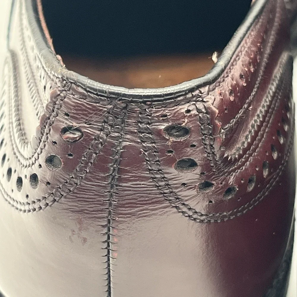 Allen Edmonds McAllister Dress Shoes Mens 11 D Burgundy Wingtip‎ Leather Oxford
